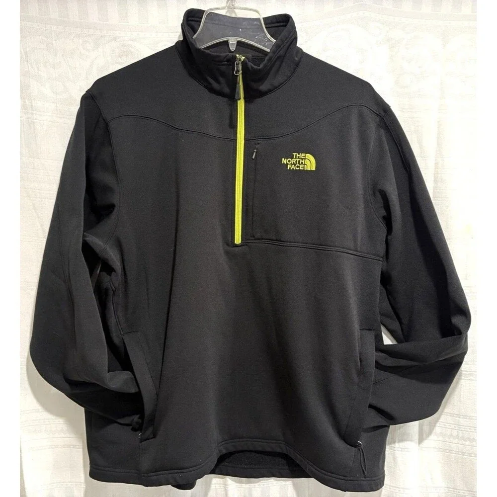 The North Face Mens XXL Quarter Zip Pullover Black Fleece Lined Outdoor